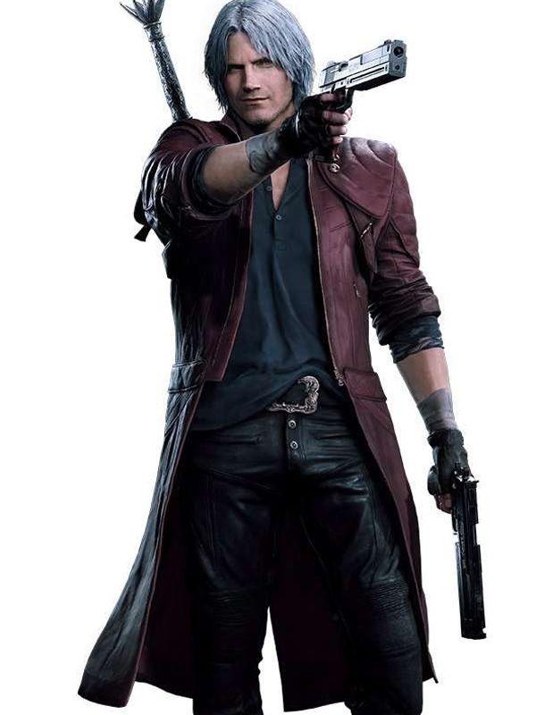 Video Game Devil May Cry 5 Dante Cosplay Hooded Leather Coat