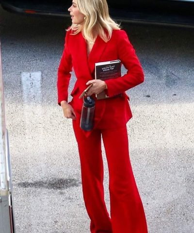 Pain Hustlers Emily Blunt Red Suit