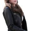 Emma Watson Black Leather Biker Jacket