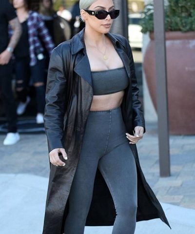 Kim Kardashian Los Angeles Black Trench Coat