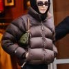 Kim Kardashian Brown Puffer Jacket