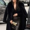 Kim Kardashian American Actress Black Coat