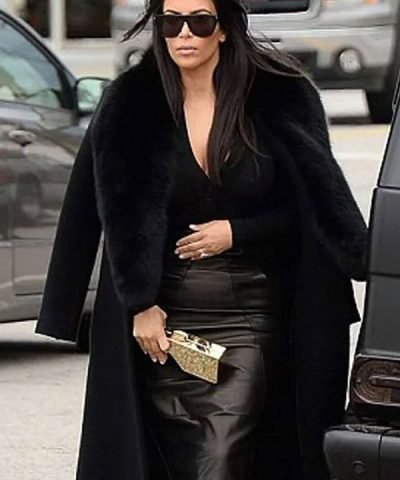 Kim Kardashian American Actress Black Coat