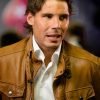 Rafael Nadal Tennis Player Brown Leather Jacket