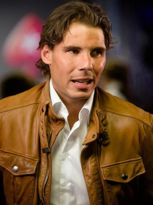 Rafael Nadal Tennis Player Brown Leather Jacket