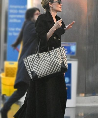 Angelina Jolie Black Trench Coat