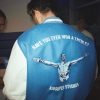 Jack Grealish Light Blue White Leather Sleeves Varsity Jacket