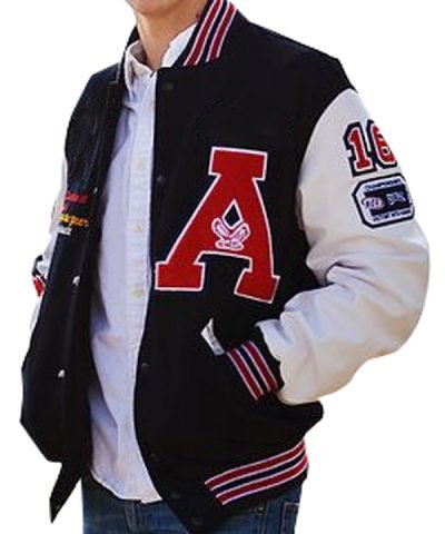 Football Black And White Varsity Jacket