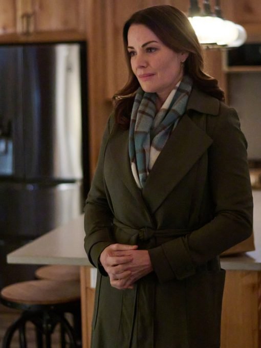 Erica Durance Green Trench Coat