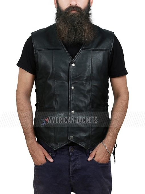 Norman Reedus Black Leather Vest