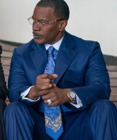 The Burial 2023 Jamie Foxx Blue Suit