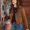 3 Bed 2 Bath 1 Ghost Julie Gonzalo Brown Leather Jacket