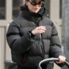 Emily Ratajkowski Black Hooded Puffer Jacket