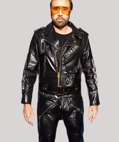 Nicolas Cage Black Leather Jacket