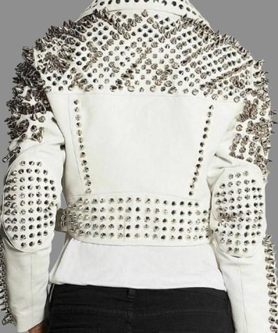 Women's Studded Biker Leather Jacket