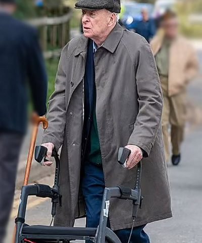 Michael Caine 2023 Grey Cotton Coat