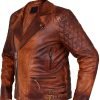 Motorcycle Brown Distressed Jacket