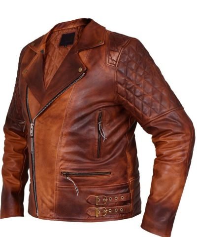 Motorcycle Brown Distressed Jacket