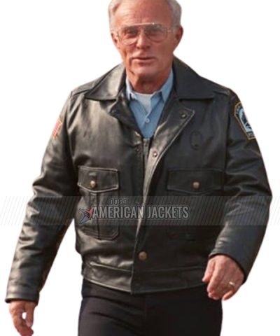 Robert Conrad Jingle All the Way Black Leather Jacket