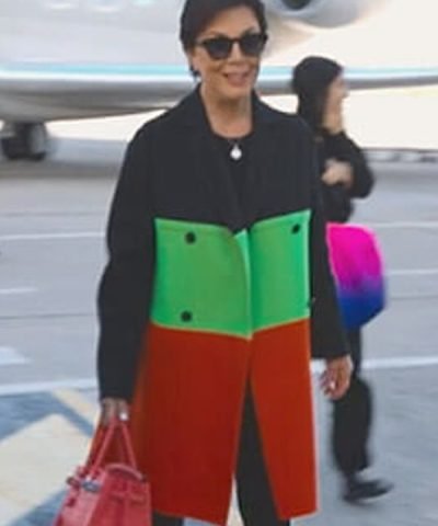 The Kardashians Kris Jenner Colorblock Wool Coat