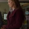 My Christmas Guide Movie 2023 Peyton Maroon Wool Coat