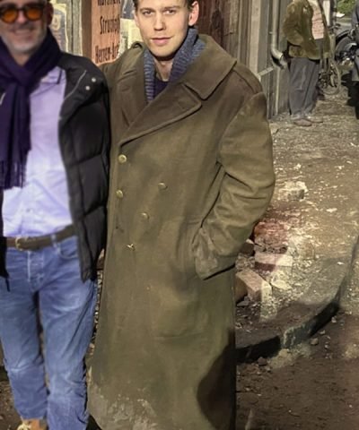 Masters of the Air S01 Austin Butler Green Trench Wool Coat