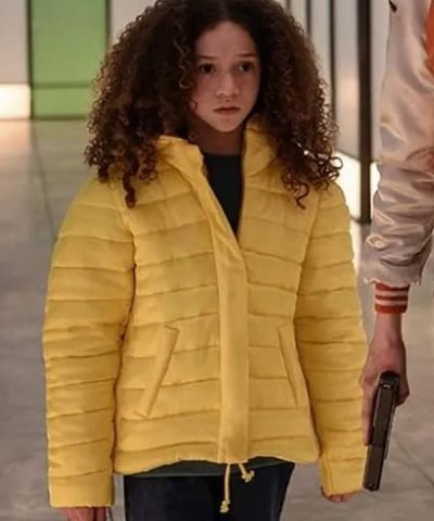 Gunpowder Milkshake 2021 Emily Yellow Puffer Jacket