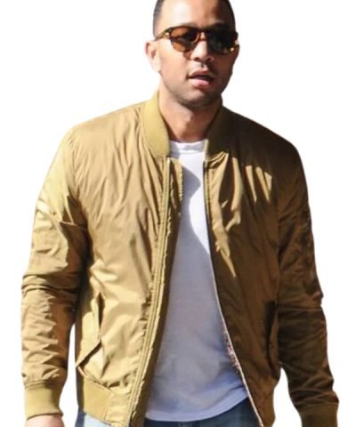 American Singer John Legend Los Angeles Street Style Brown Jacket