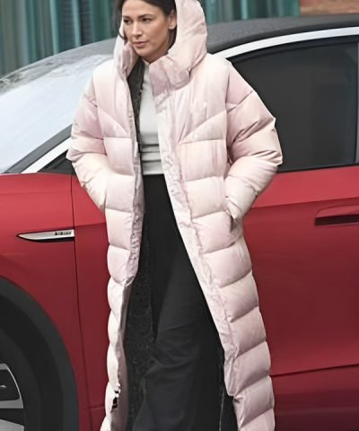 Fool Me Once 2024 Michelle Keegan Pink Puffer Hooded Coat