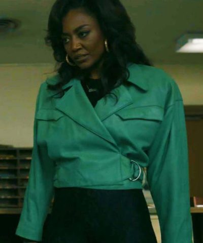 Power Book III Raising Kanan S03 Patina Miller Green Cropped Jacket