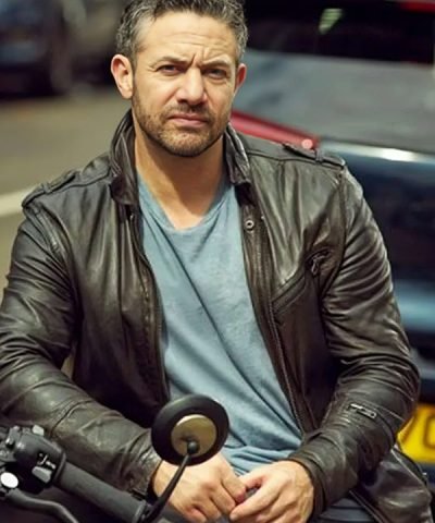 Warren Brown TV Series Trigger Point Black Leather Jacket