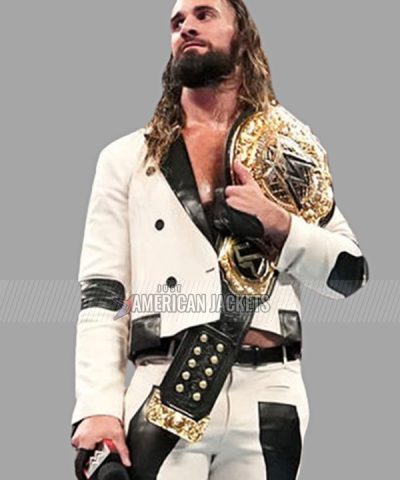 Seth Rollins WWE Raw 2023 White Leather Blazer Coat