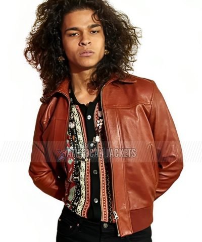 Fitting In 2024 D'Pharaoh Woon-A-Tai Brown Bomber Leather Jacket