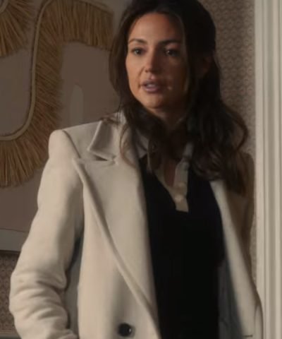 Michelle Keegan Fool Me Once Season 01 Maya Stern White Wool Long Coat