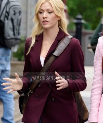 True Justice Family Ties Katherine McNamara Maroon Blazer Coat