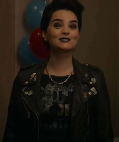 Deadpool & Wolverine 2024 Brianna Hildebrand Black Leather Jacket