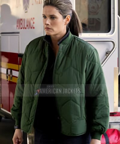 TV Series FBI Missy Peregrym Green Quilted Jacket