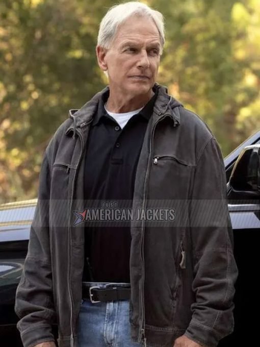 TV Series NCIS Mark Harmon Black Hooded Jacket