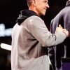 Super Bowl LVIII Media Day Kyle Shanahan Gray Bomber Jacket