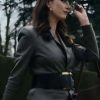 Kaya Scodelario The Gentlemen 2024 Black Leather Blazer Coat