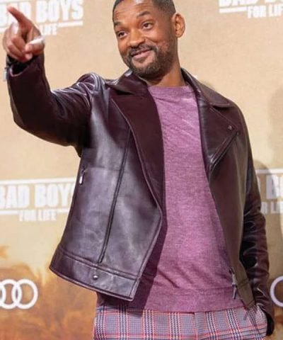 Will Smith Bad Boys for Life Maroon Leather Jacket