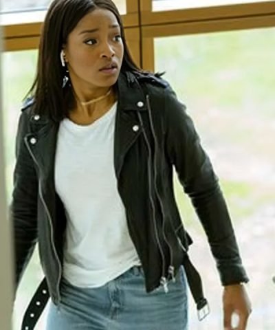 Berlin Station Keke Palmer Black Biker Leather Jacket