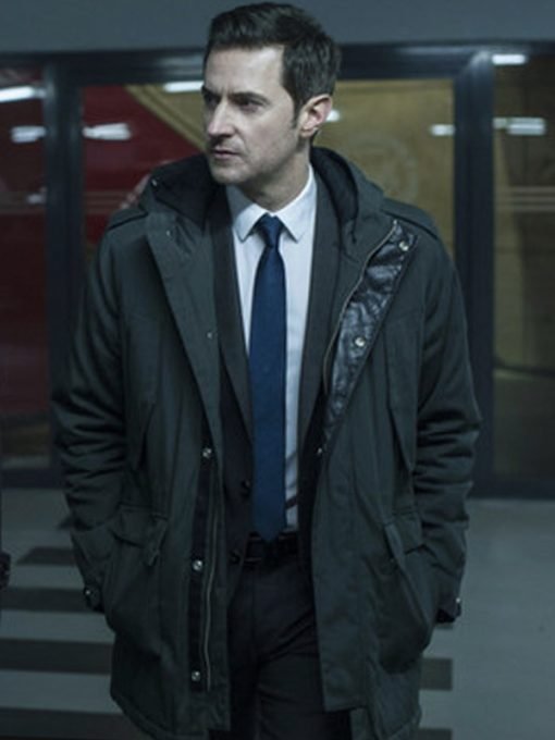 Berlin Station Richard Armitage Gray Hooded Jacket