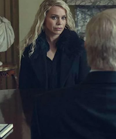 Scoop Billie Piper Black Shearling Coat