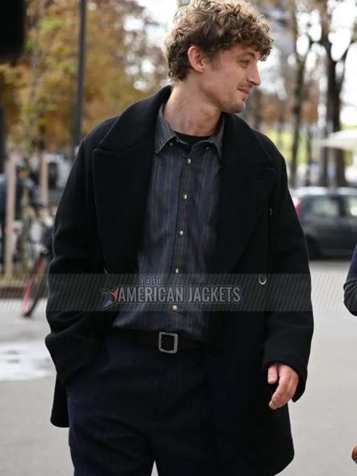 Niels Schneider Coup de Chance Alain Black Wool Coat