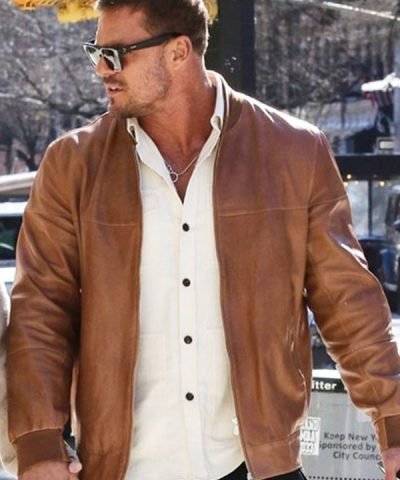 Ordinary Angels Alan Ritchson Brown Leather Jacket