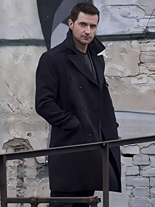 TV Series Berlin Station Daniel Miller Black Wool Coat