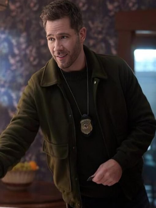 CrimeTime Freefall Luke Macfarlane Green Jacket