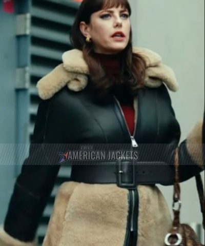 Kaya Scodelario The Gentlemen S01 Black Shearling Leather Jacket