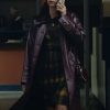 The Gentlemen S01 Kaya Scodelario Maroon Leather Coat